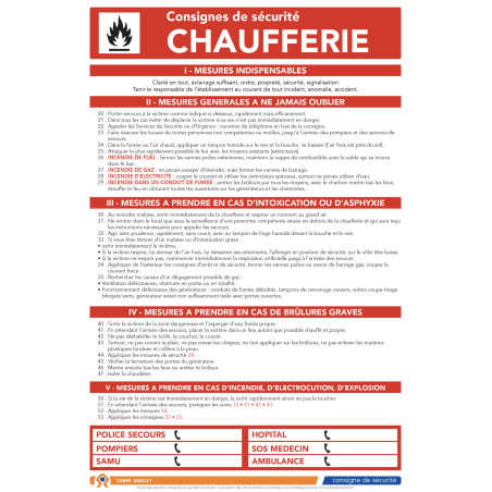 Consigne de sécurité chaufferie Consigne de sécurité chaufferie