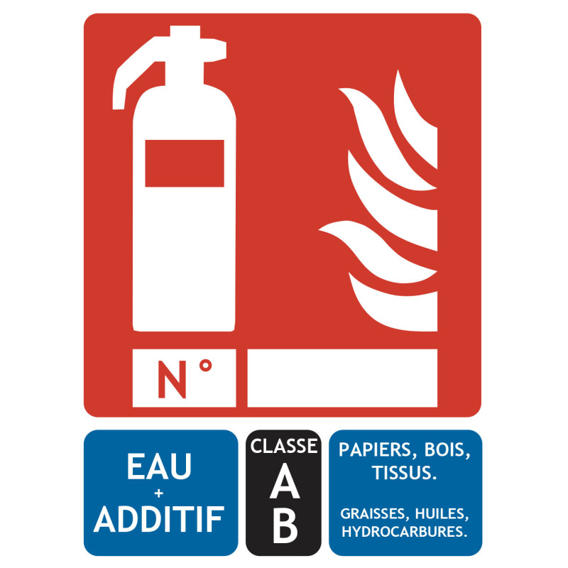 Panneau extincteur classe AB 150x200 mm