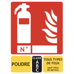 Panneau extincteur classe ABC 150x200 mm