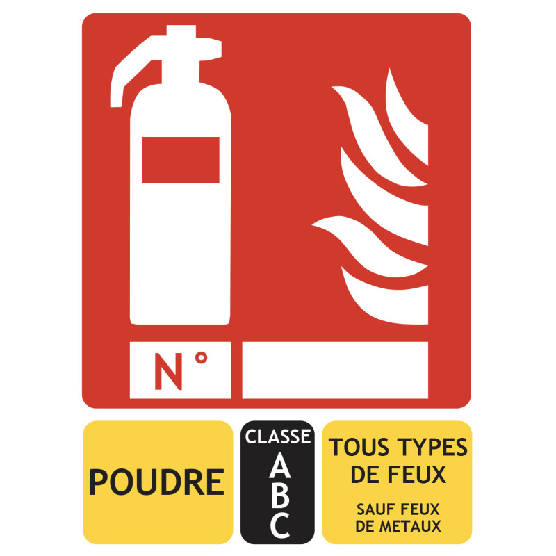 Panneau extincteur classe ABC 150x200 mm