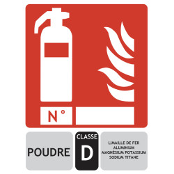 Panneau extincteur classe D 150x200 mm