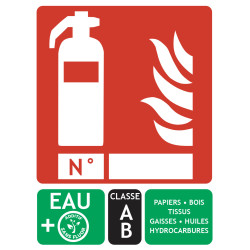 Panneau extincteur classe AB sans fluor 150x200 mm