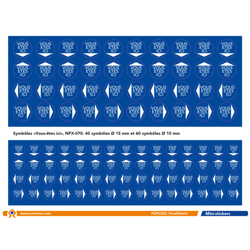Sticks autocollant vous êtes ici pour plan évacuation (FOPL022)
