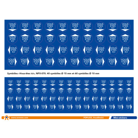 Sticks autocollant vous êtes ici pour plan évacuation (FOPL022)