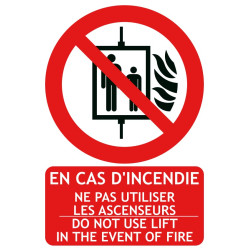 Panneau ne pas utiliser les ascenseurs bilingue