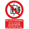 Panneau ne pas utiliser les ascenseurs bilingue